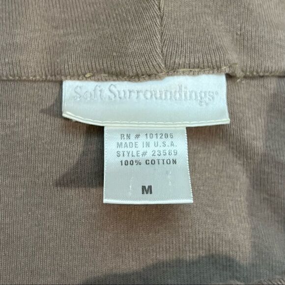 Soft Surroundings Brown Zipper Cowl Neck Tunic Jacket M - Picture 7 of 11